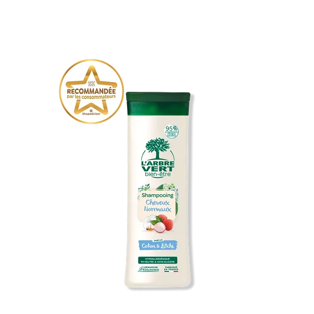 arbre-vert-shampooings-cheveux-normaux-shampoing-coton-litchi-250-ml image 1