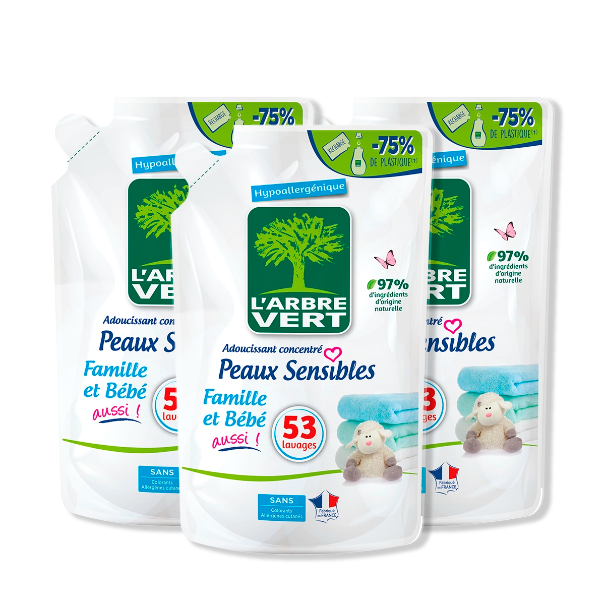 arbre-vert-adoucissant-peaux-sensibles-lot-3x800-ml image 1