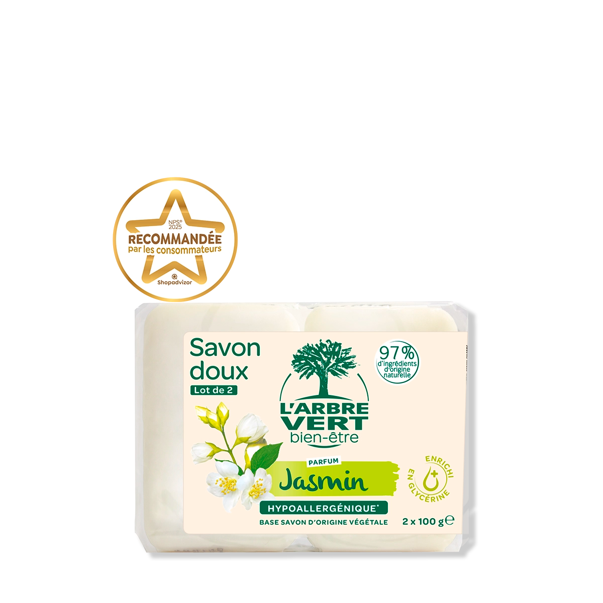 arbre-vert-hygi-ne-du-corps-savon-doux-jasmin-2-x-100-g image 1