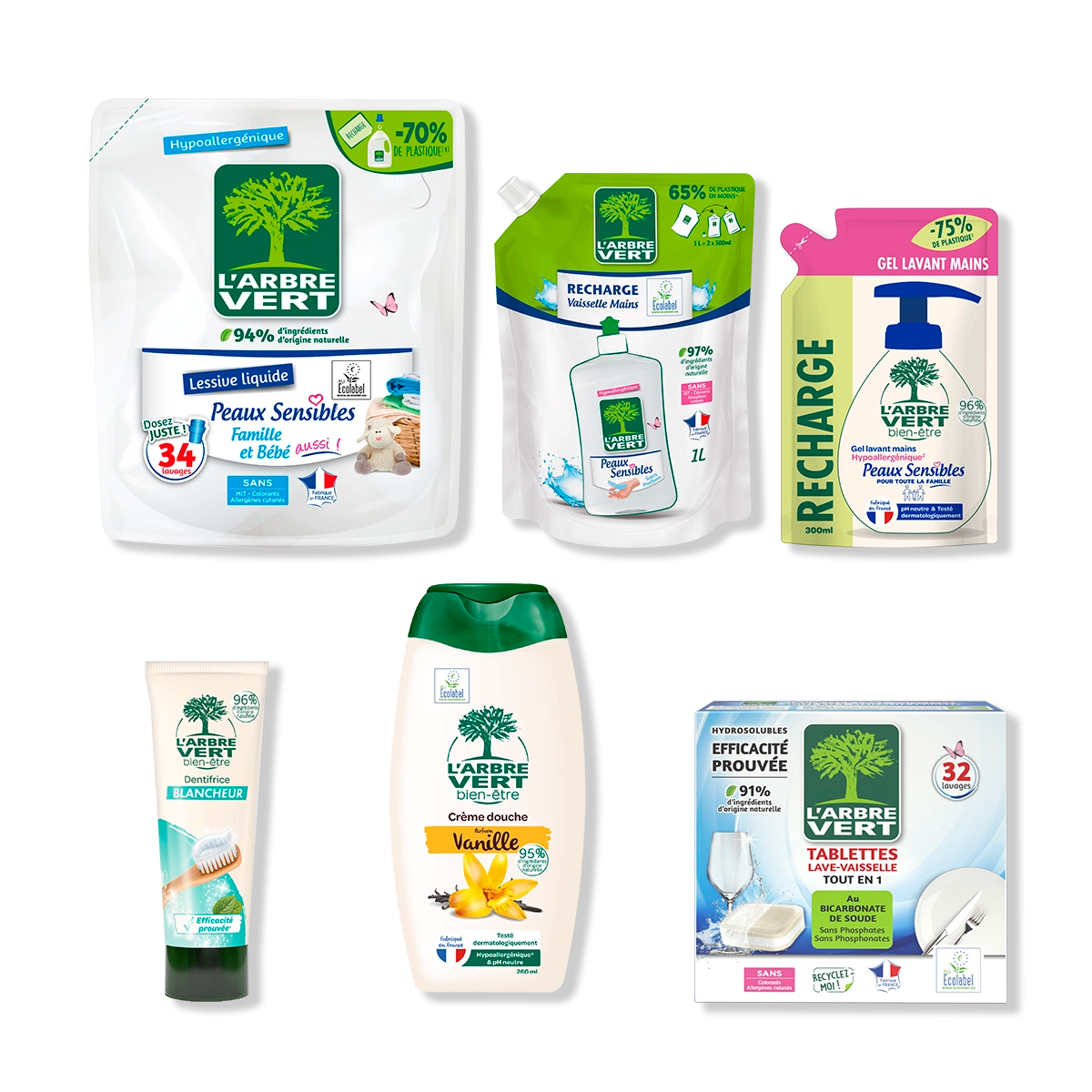 arbre-vert-pack-best-seller-famille-hygi-ne-et-maison-6-produits image 1