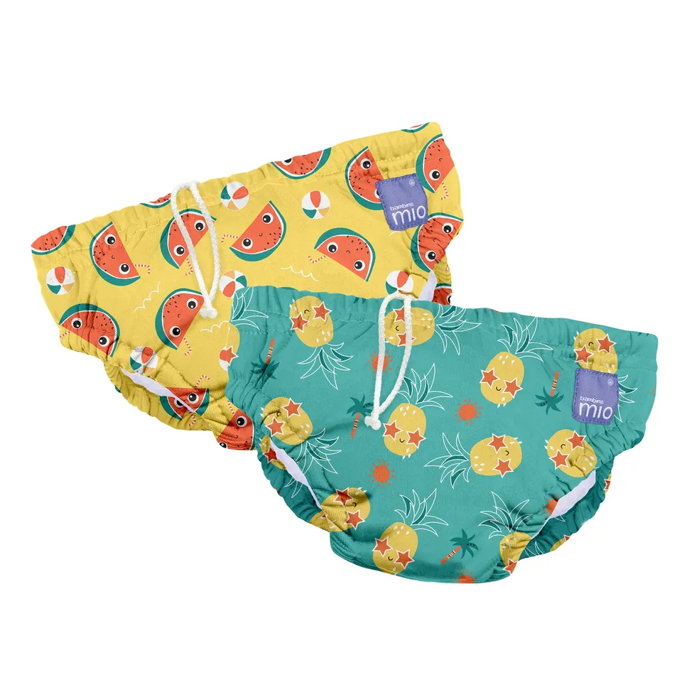 bambino-mio-melon-ananas-couche-de-bain-lavable-lot-de-2-upf-piscine image 1