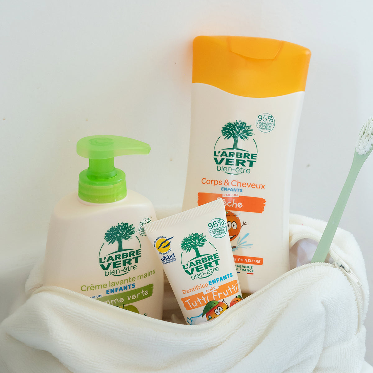 arbre-vert-pack-enfants-2-6-ans-douche-dentifrice-savon-mains image 2