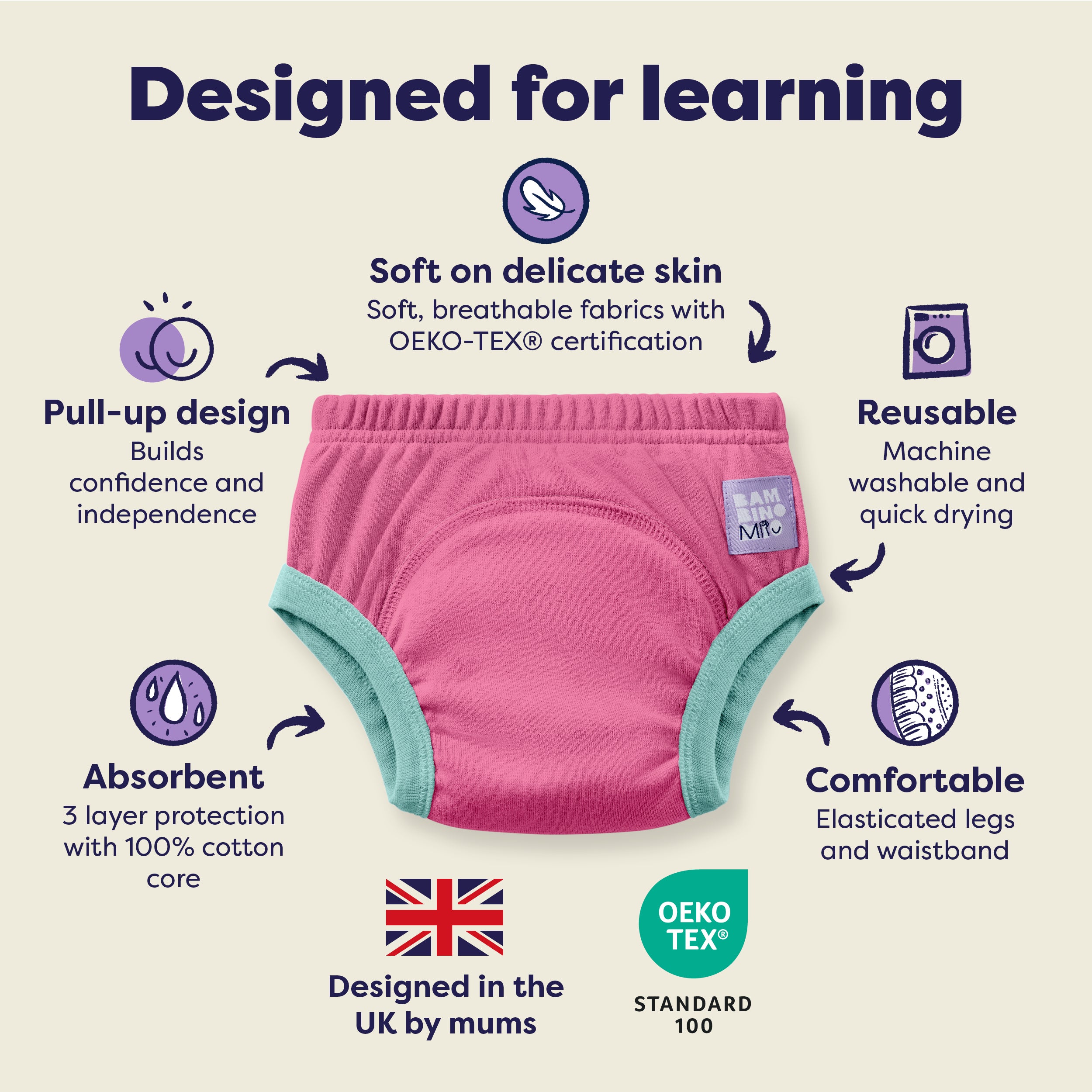 bambino-mio-elite-culottes-apprentissage-f-te-jardin-lot-3-coton image 3
