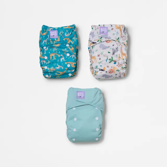 bambino-mio-revolutionary-trio-3-couches-lavables-motifs-animaux image 1