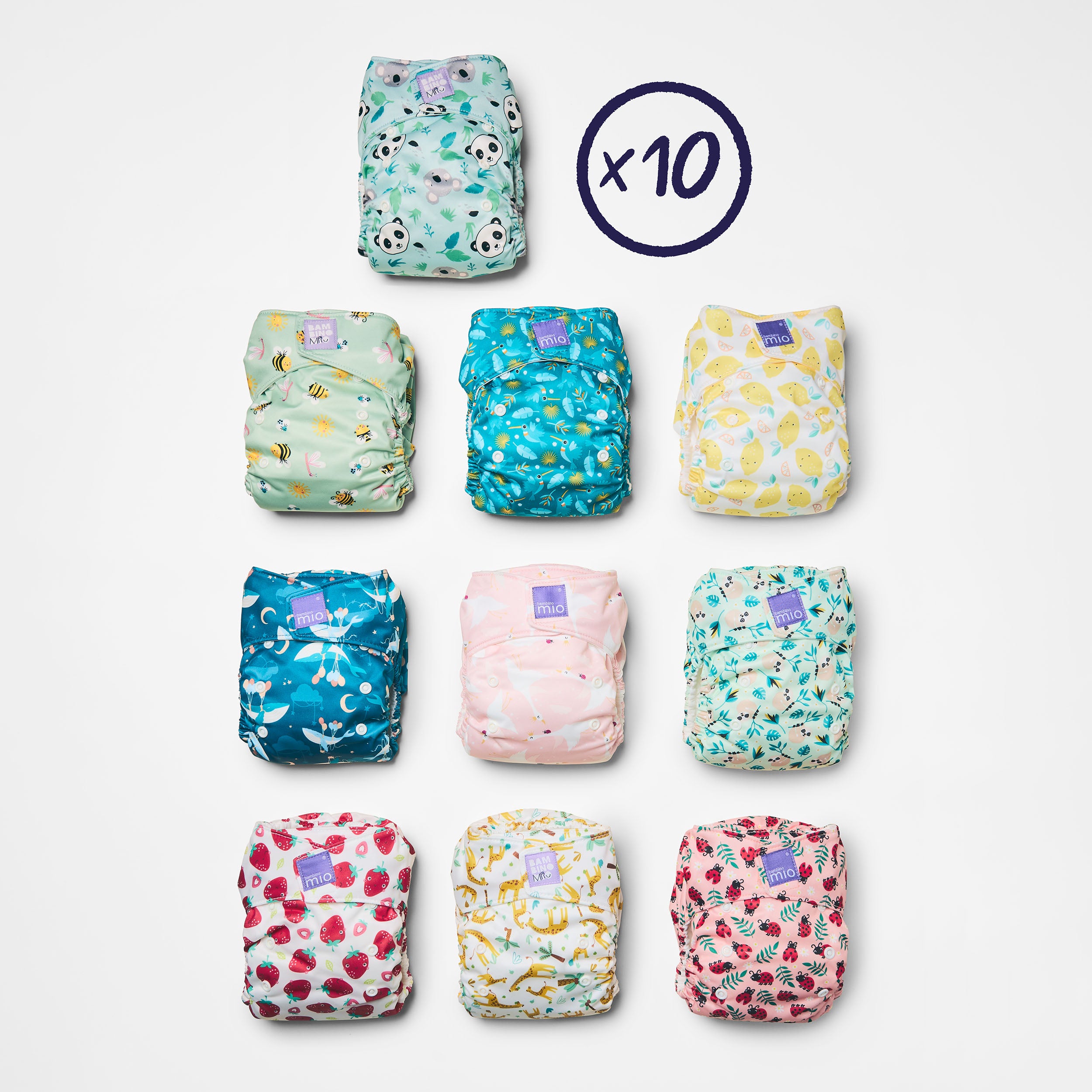 bambino-mio-miosolo-classic-couches-lavables-lot-10-royaume-animal image 1
