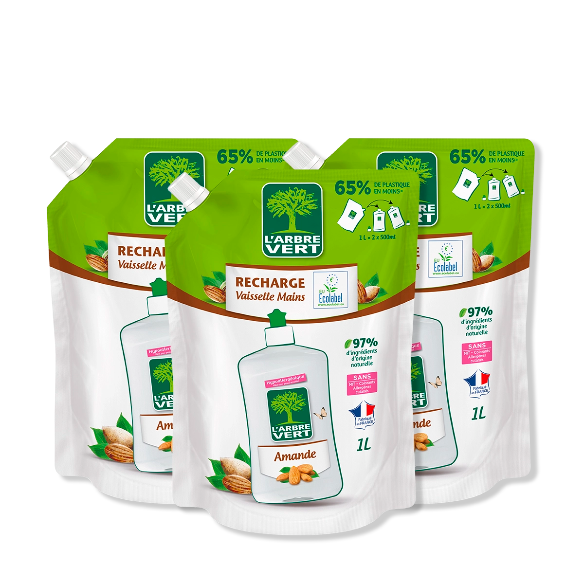 arbre-vert-lot-3-recharges-liquide-vaisselle-amande-3-x-1-l image 1