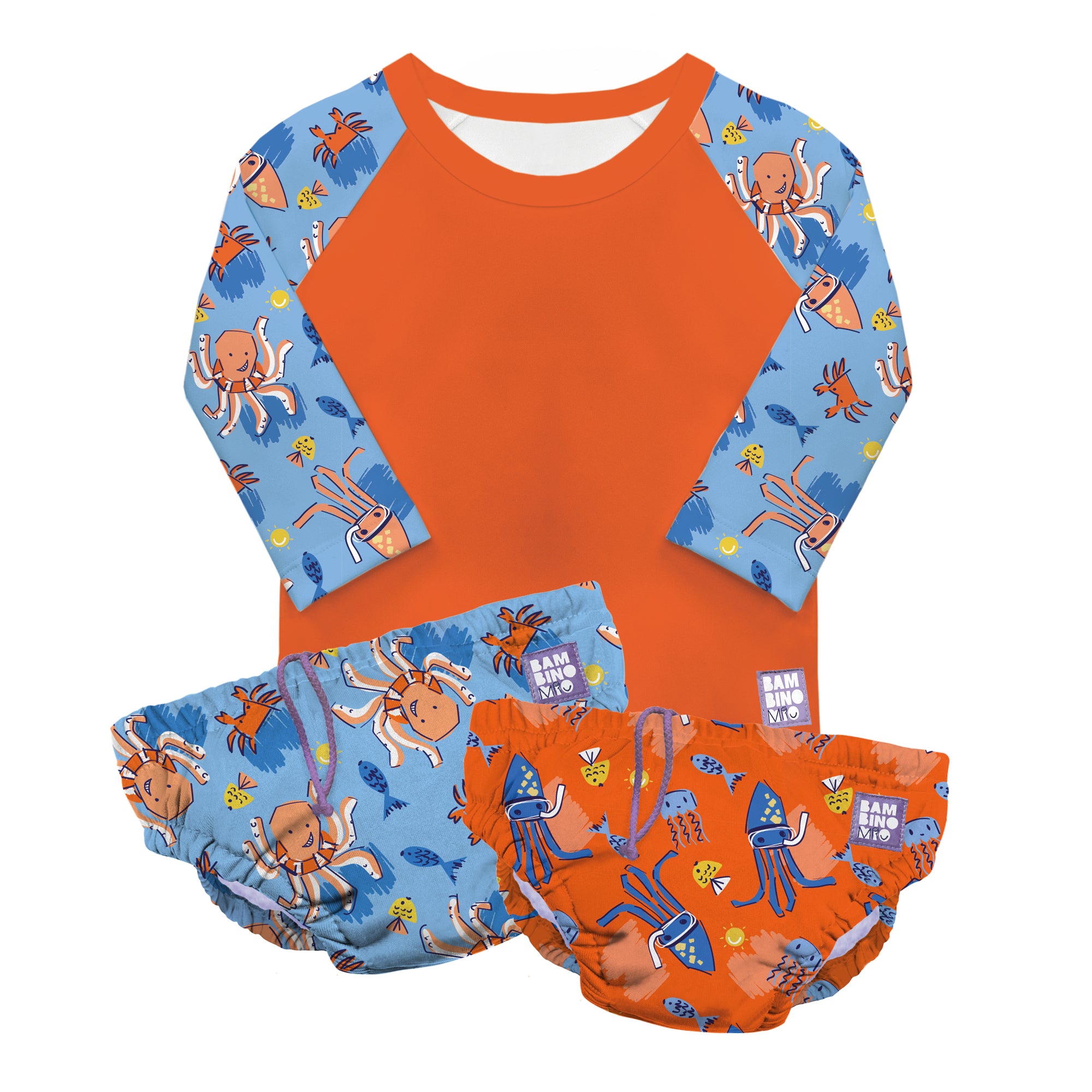 bambino-mio-ensemble-bain-team-vagues-couche-t-shirt-upf40 image 1
