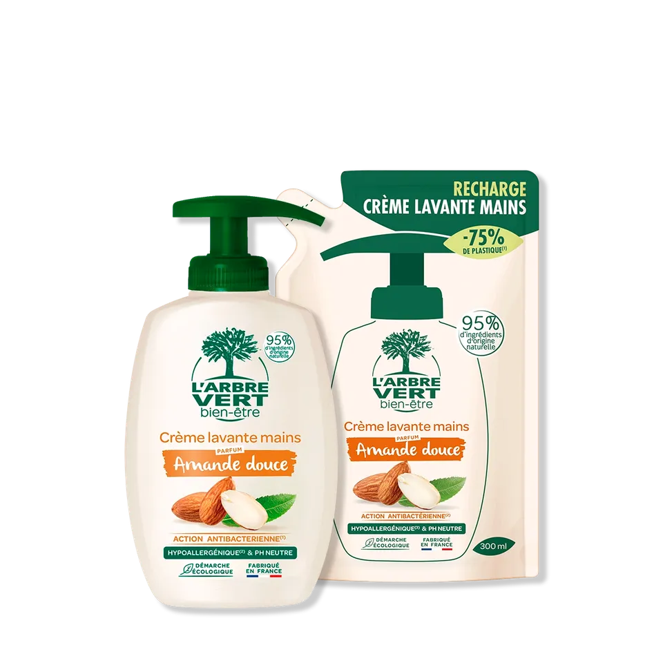 arbre-vert-pack-cr-me-lavante-mains-amande-douce-2-x-300-ml image 1