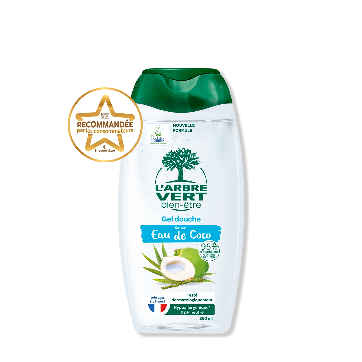 arbre-vert-gel-douche-eau-de-coco-260-ml-parfum-frais image 1