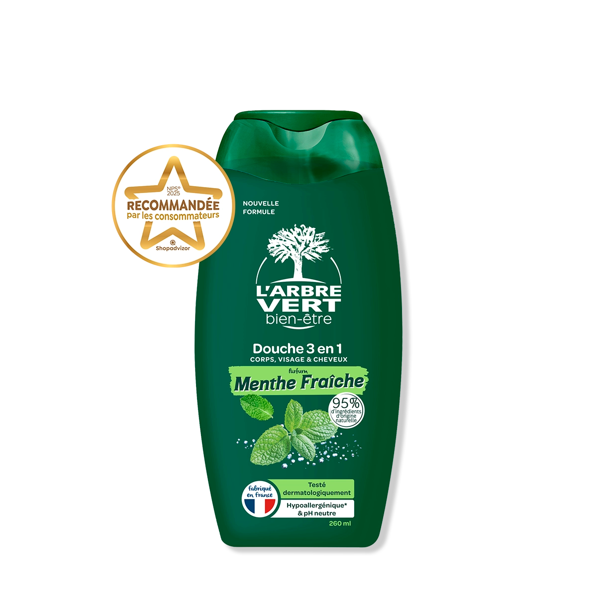 arbre-vert-douche-homme-3-en-1-menthe-fra-che-260-ml image 1