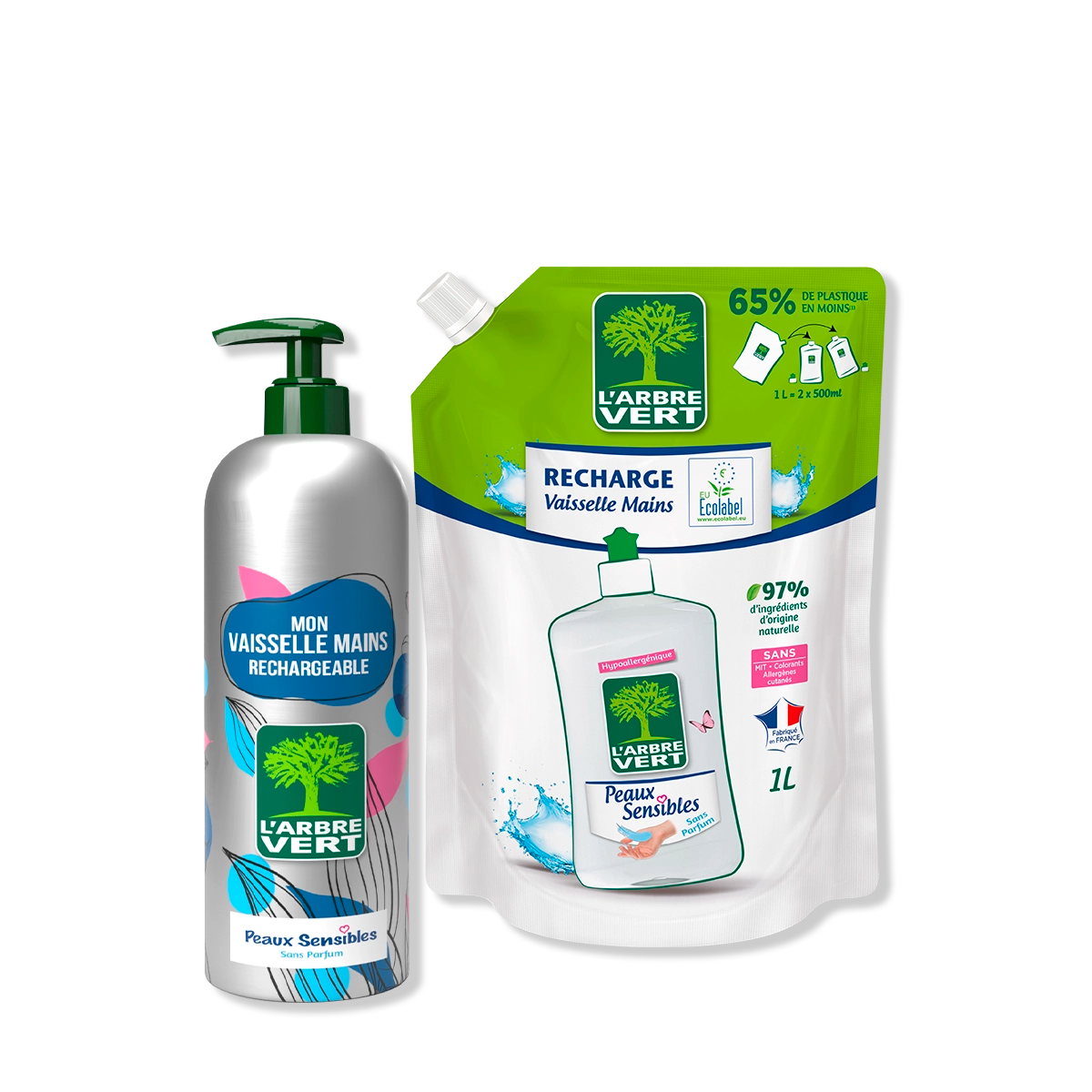 arbre-vert-pack-vaisselle-peaux-sensibles-490-ml-1l-alu image 1