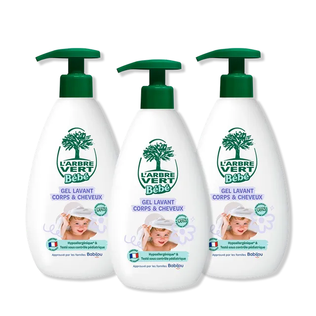 arbre-vert-lot-de-3-gel-lavant-corps-et-cheveux-b-b-ph-neutre image 1
