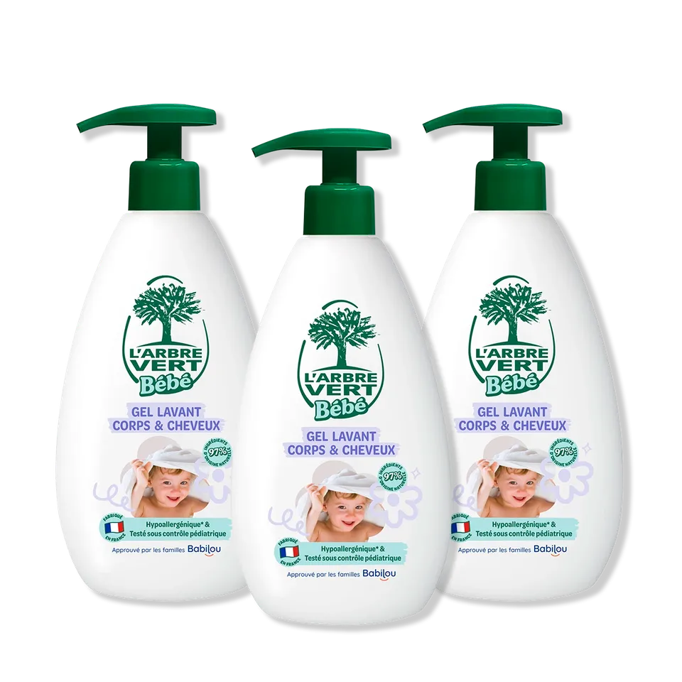 arbre-vert-lot-de-3-gel-lavant-corps-et-cheveux-b-b-ph-neutre image 1