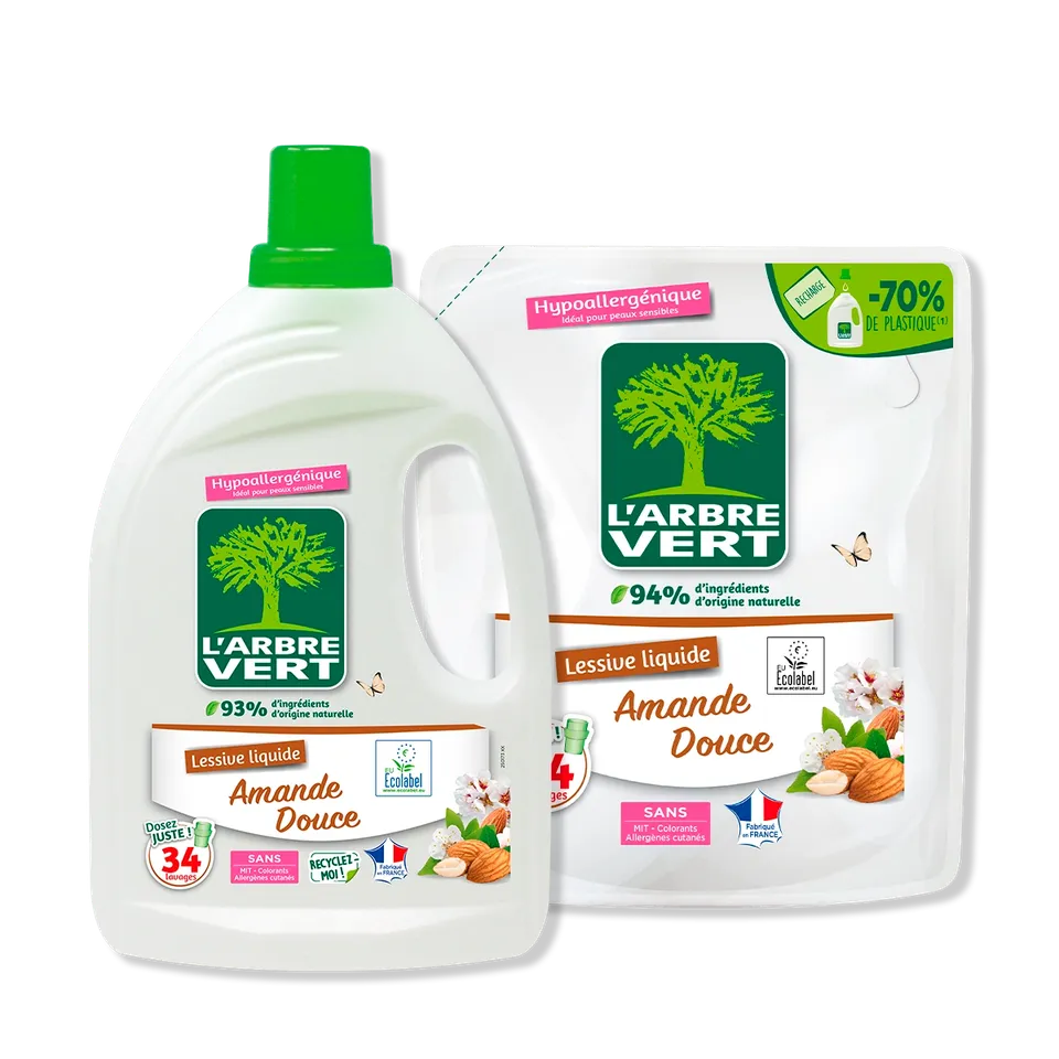 arbre-vert-pack-lessive-amande-douce-lessive-liquide-2-x-1-53-l image 1