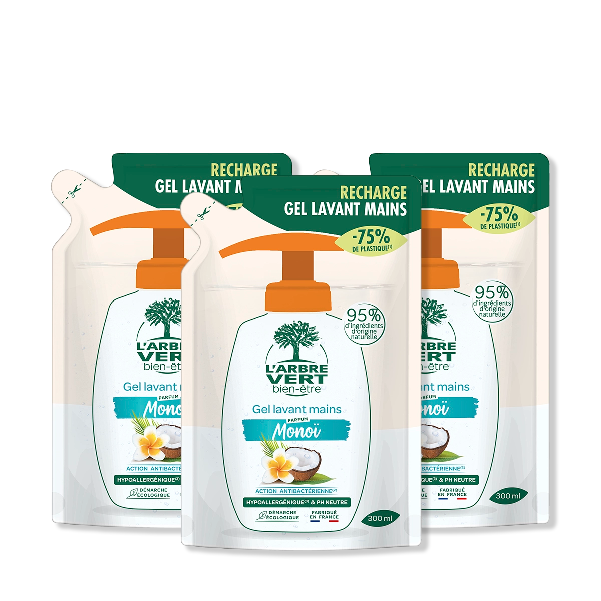 arbre-vert-lot-3-recharges-gel-mains-mono-3x300-ml image 1