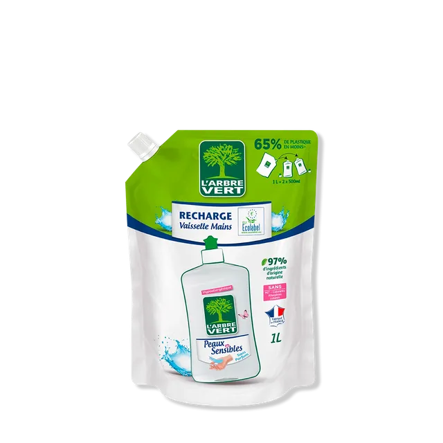 arbre-vert-vaisselle-recharge-peaux-sensibles-1l-sans-parfum image 1