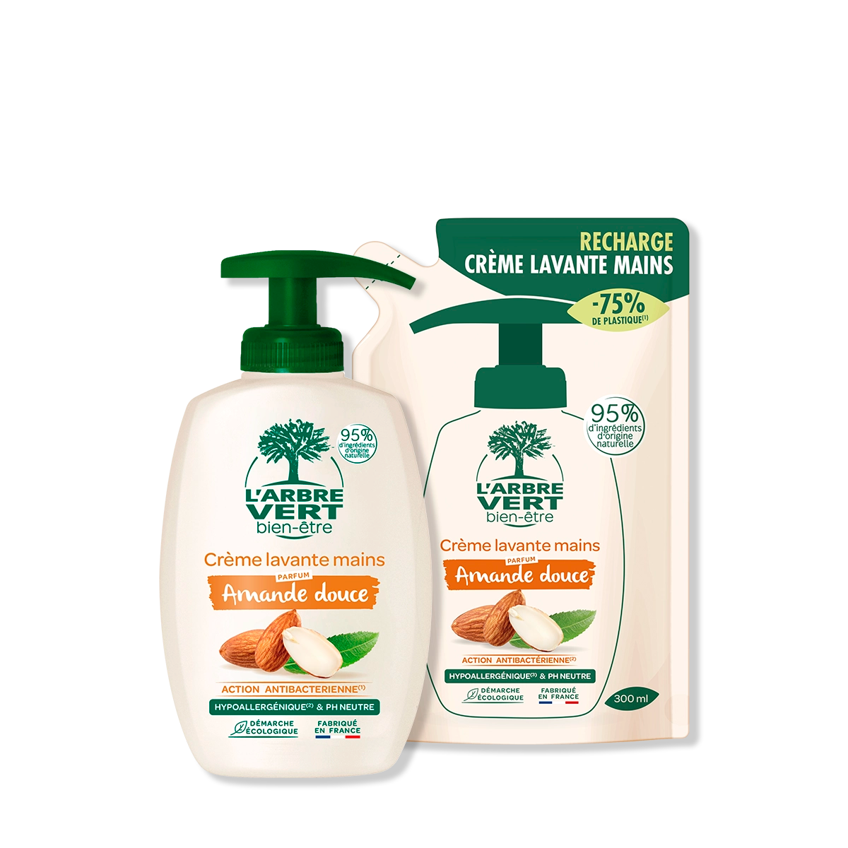 arbre-vert-pack-cr-me-lavante-mains-amande-douce-2-x-300-ml image 1