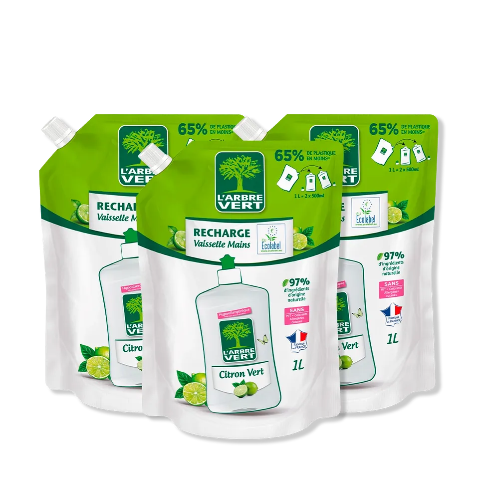 arbre-vert-lot-3-recharges-liquide-vaisselle-citron-vert-3-x-1l image 1