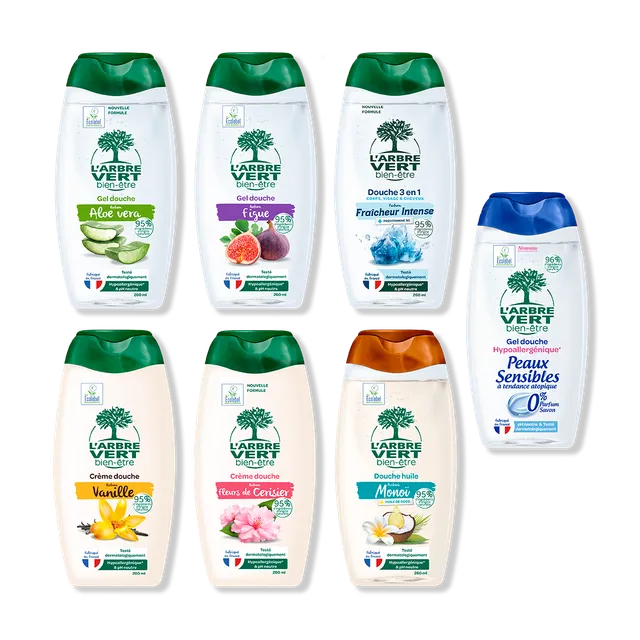 arbre-vert-pack-d-couverte-gel-douche-7x260-ml-parfums-vari-s image 1