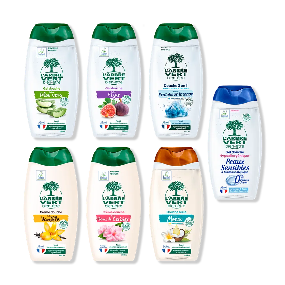 arbre-vert-pack-d-couverte-gel-douche-7x260-ml-parfums-vari-s image 1