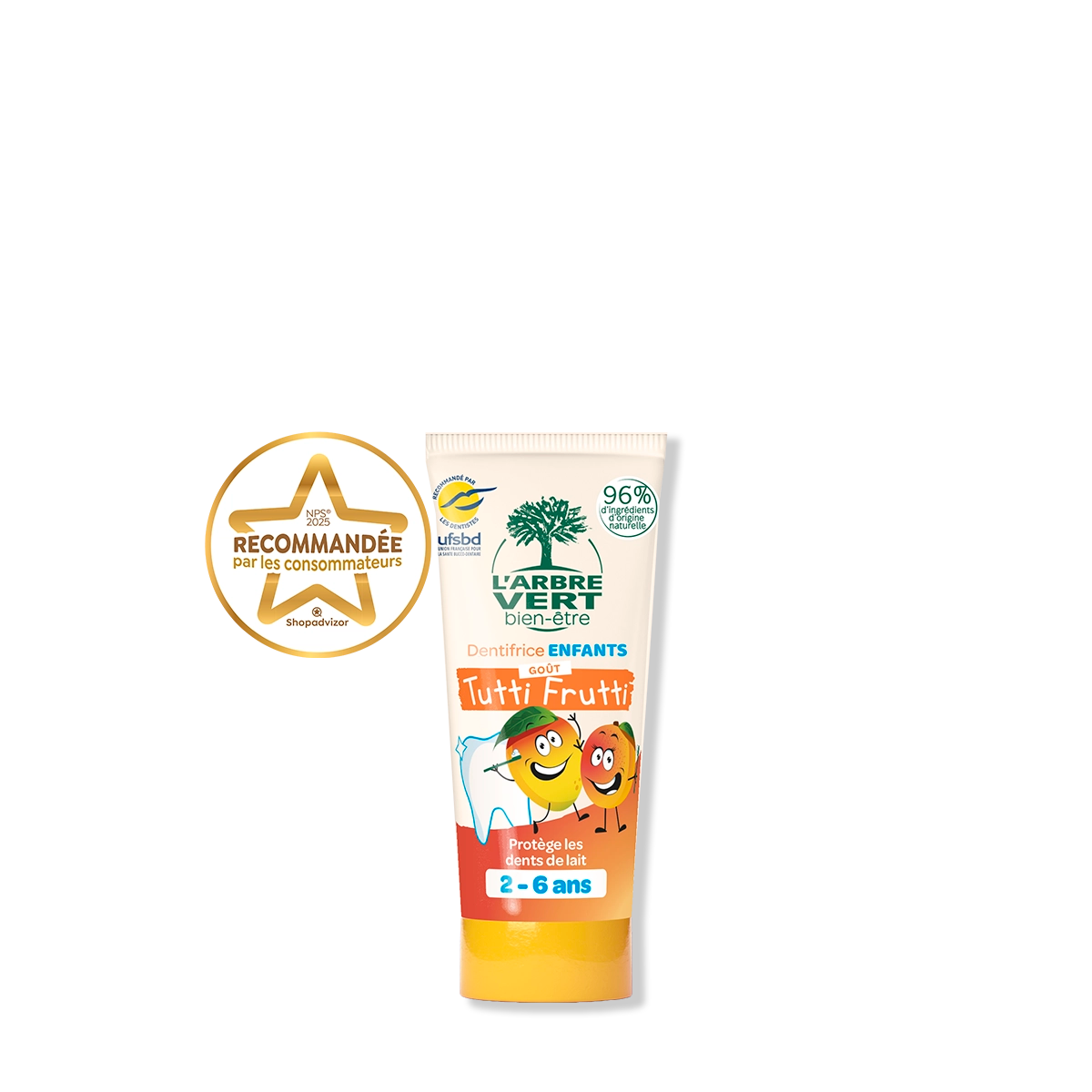 arbre-vert-2-6-ans-dentifrice-tutti-frutti-50-ml image 1