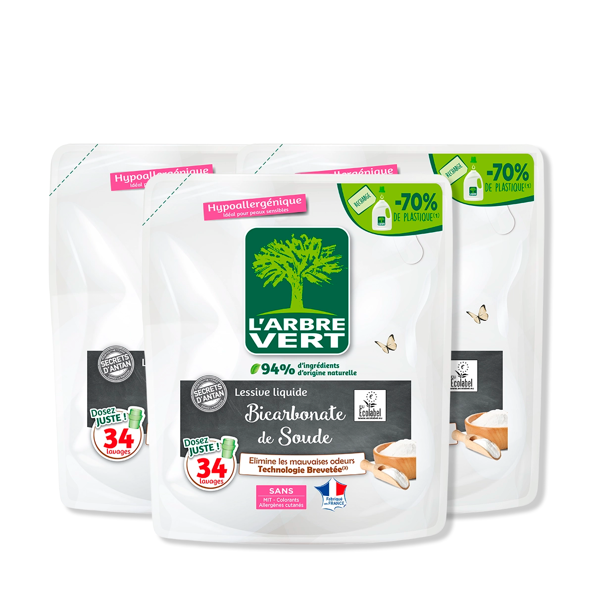 arbre-vert-lot-3-recharges-lessive-bicarbonate-3-x-1-53-l image 1