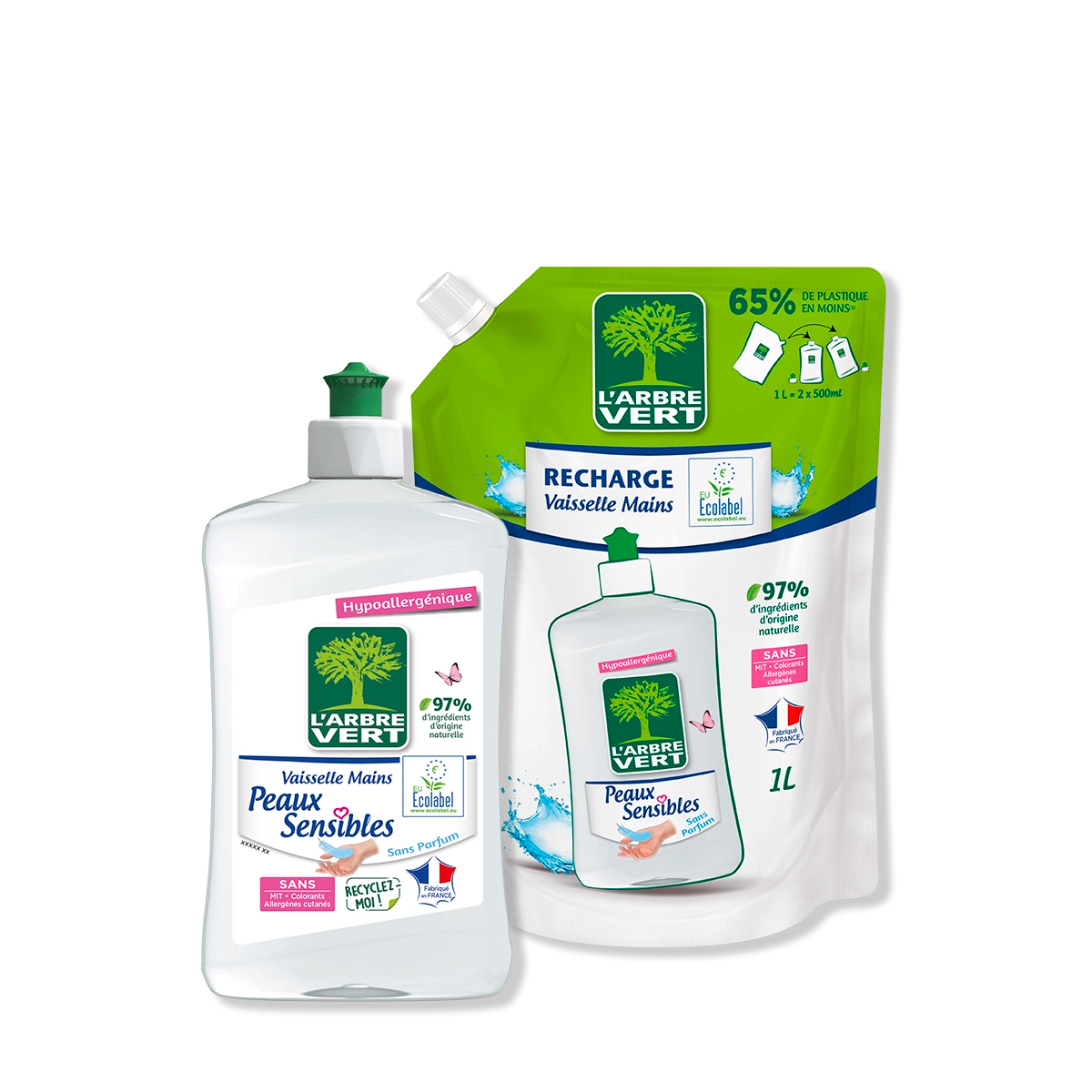 arbre-vert-pack-liquide-vaisselle-peaux-sensibles-500-ml-1-l image 1