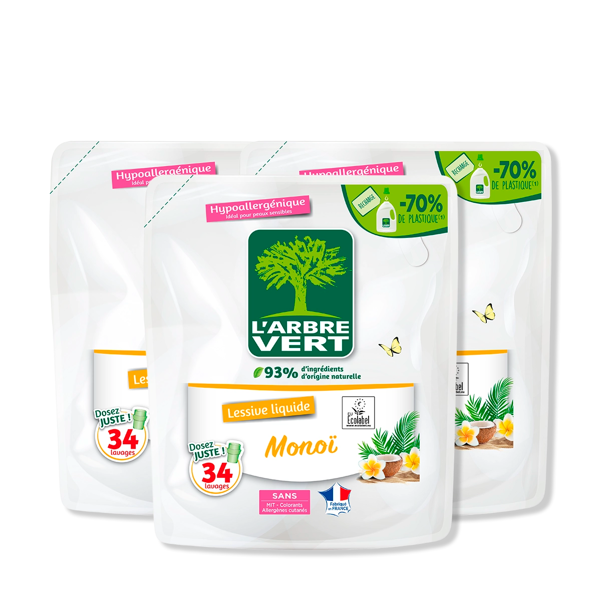 arbre-vert-lessive-liquide-mono-lot-3x1-53-l image 1