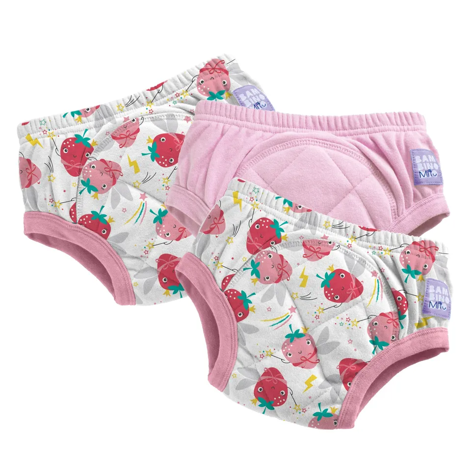 bambino-mio-culotte-apprentissage-lavable-lot-3-fraise-rose-2-3-ans image 1