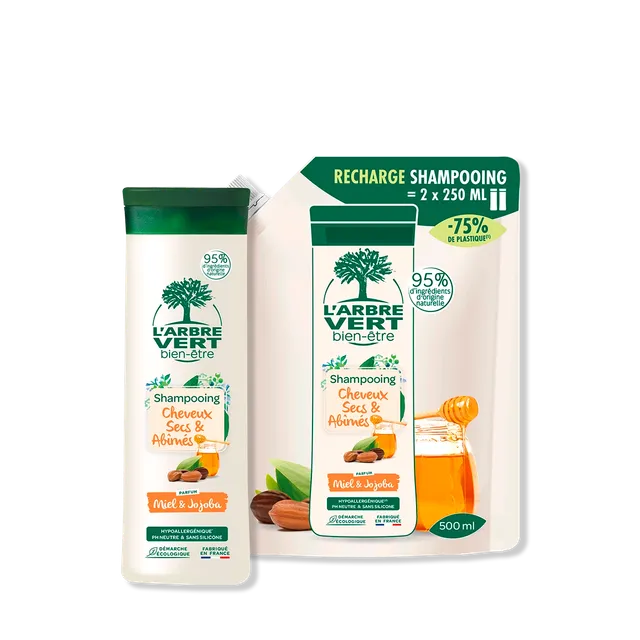 arbre-vert-shampooing-cheveux-secs-miel-jojoba-pack image 1