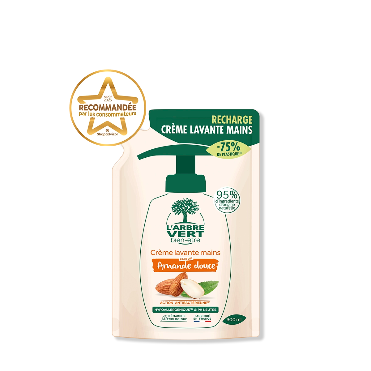 arbre-vert-amande-douce-recharge-cr-me-lavante-mains-300-ml image 1