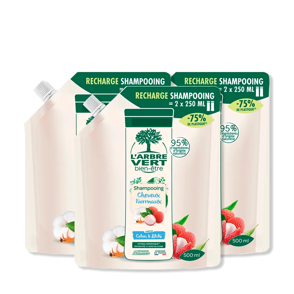 arbre-vert-shampooing-coton-litchi-3x500-ml-normaux image 1