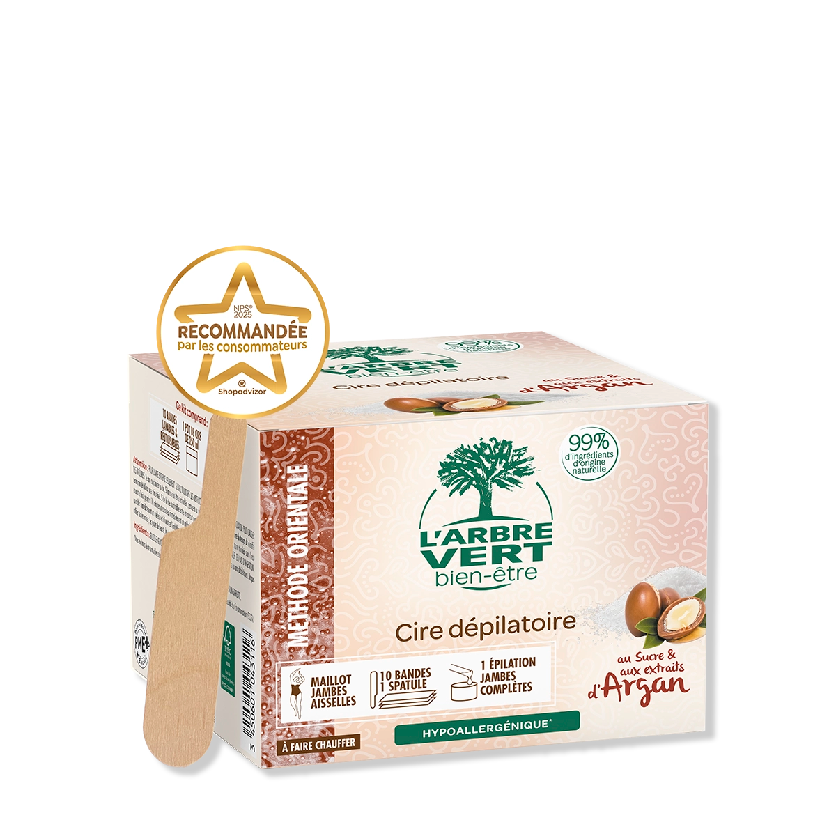 arbre-vert-cire-d-pilatoire-sucre-argan-250-ml image 1