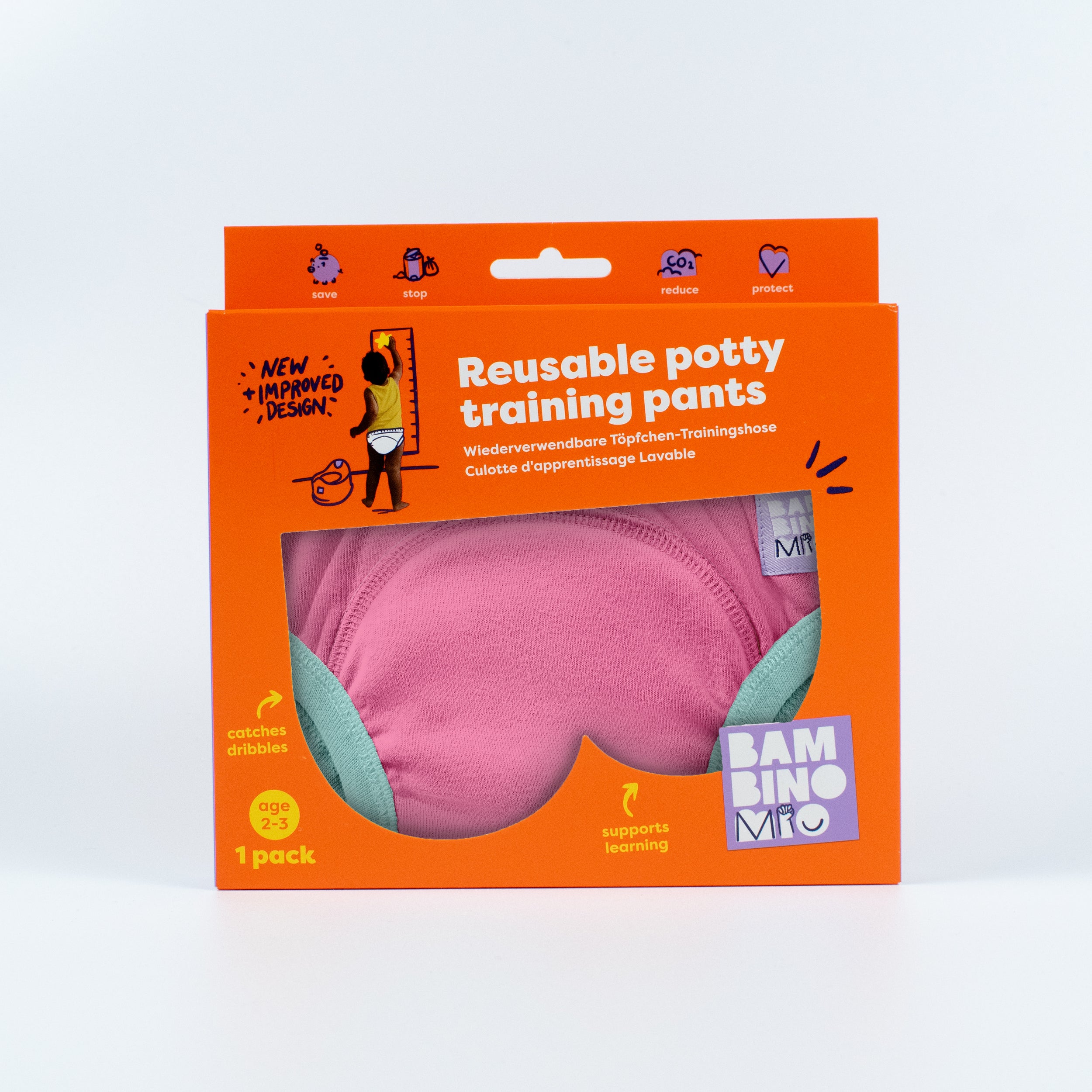 bambino-mio-elite-culotte-apprentissage-lavable-rose-coton-uni image 6