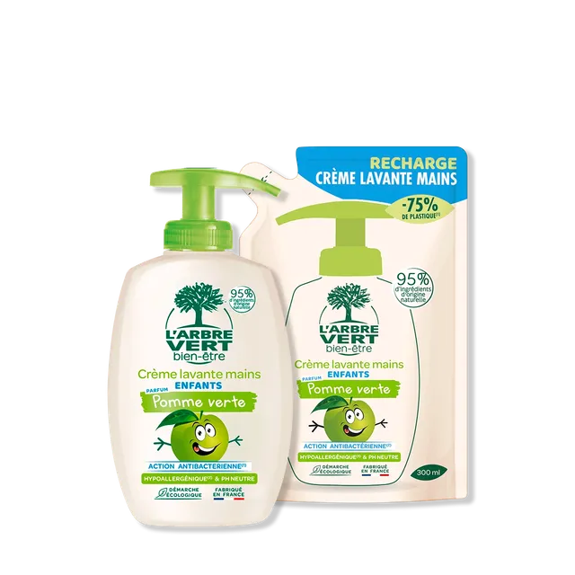arbre-vert-pack-cr-me-lavante-pomme-savon-mains-2-x-300-ml image 1