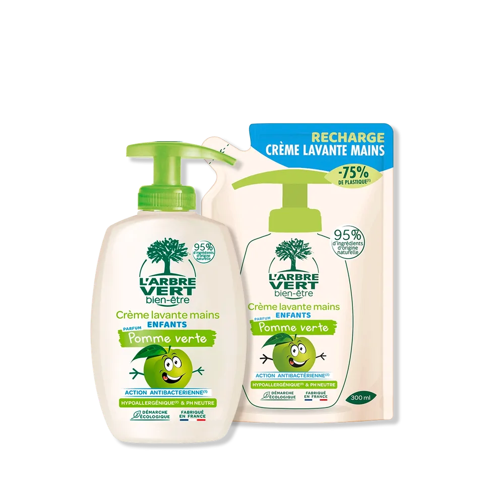 arbre-vert-pack-cr-me-lavante-pomme-savon-mains-2-x-300-ml image 1