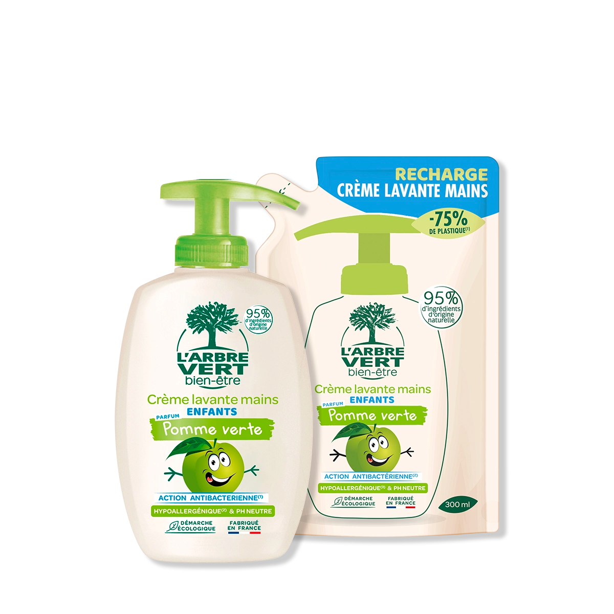 arbre-vert-pack-cr-me-lavante-pomme-savon-mains-2-x-300-ml image 1