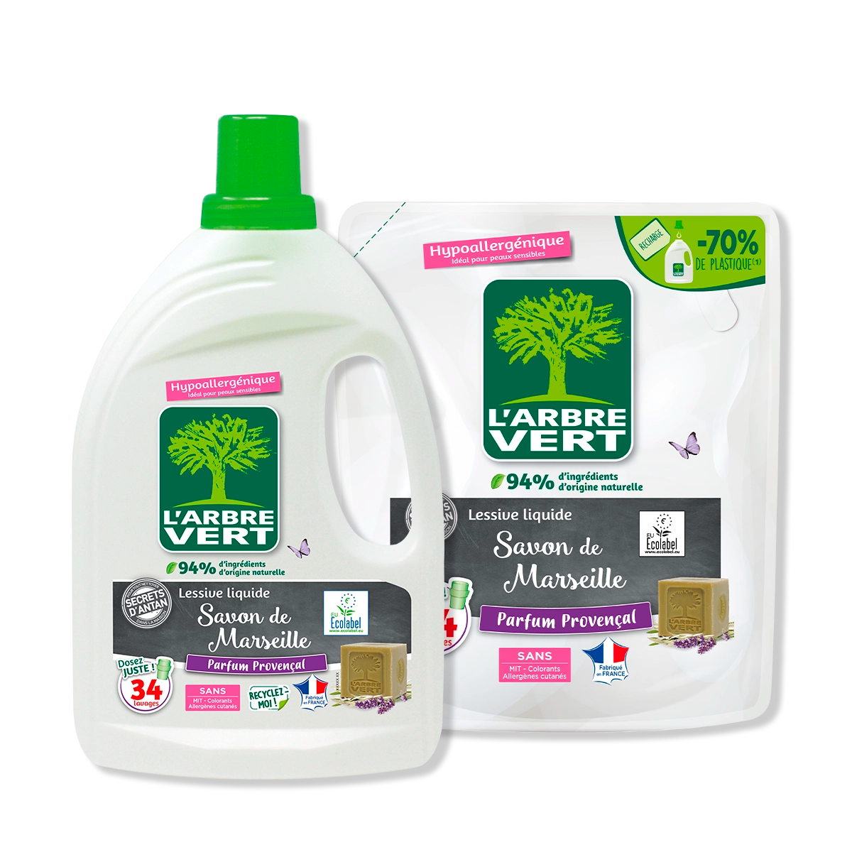 arbre-vert-pack-lessive-savon-de-marseille-2-x-1-53-l-liquide image 1