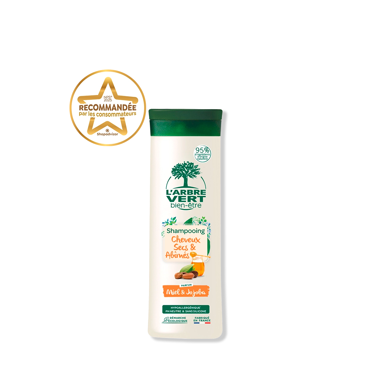arbre-vert-shampooing-cheveux-secs-250-ml-miel-jojoba-flacon image 1