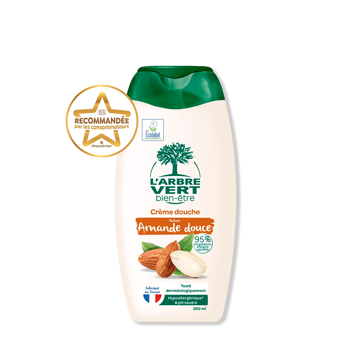 arbre-vert-cr-me-douche-amande-douce-260-ml-ecolabel image 1