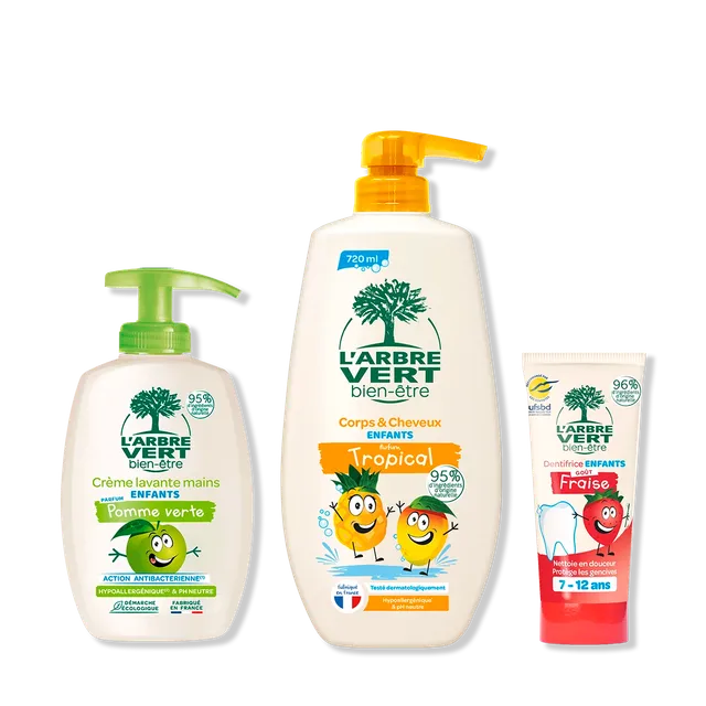 arbre-vert-pack-enfants-7-12-ans-hygi-ne-fraise-tropical-pomme image 1