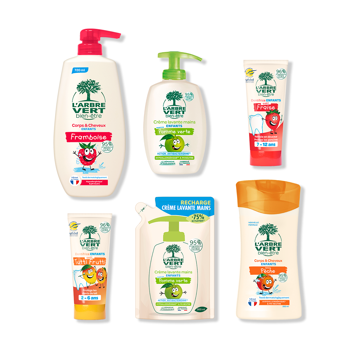 arbre-vert-pack-enfants-complet-hygi-ne-6-produits-pomme-fruits image 1