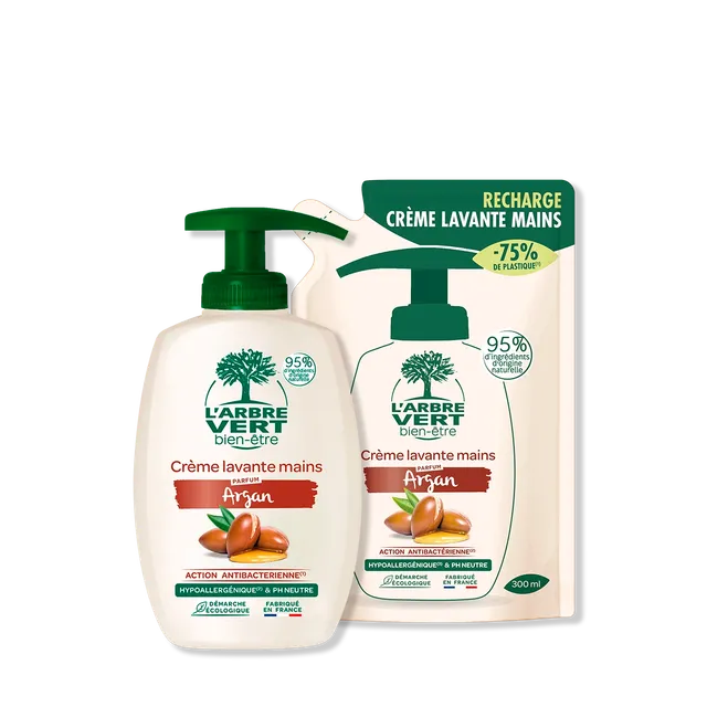 arbre-vert-pack-cr-me-lavante-mains-argan-2-x-300-ml image 1