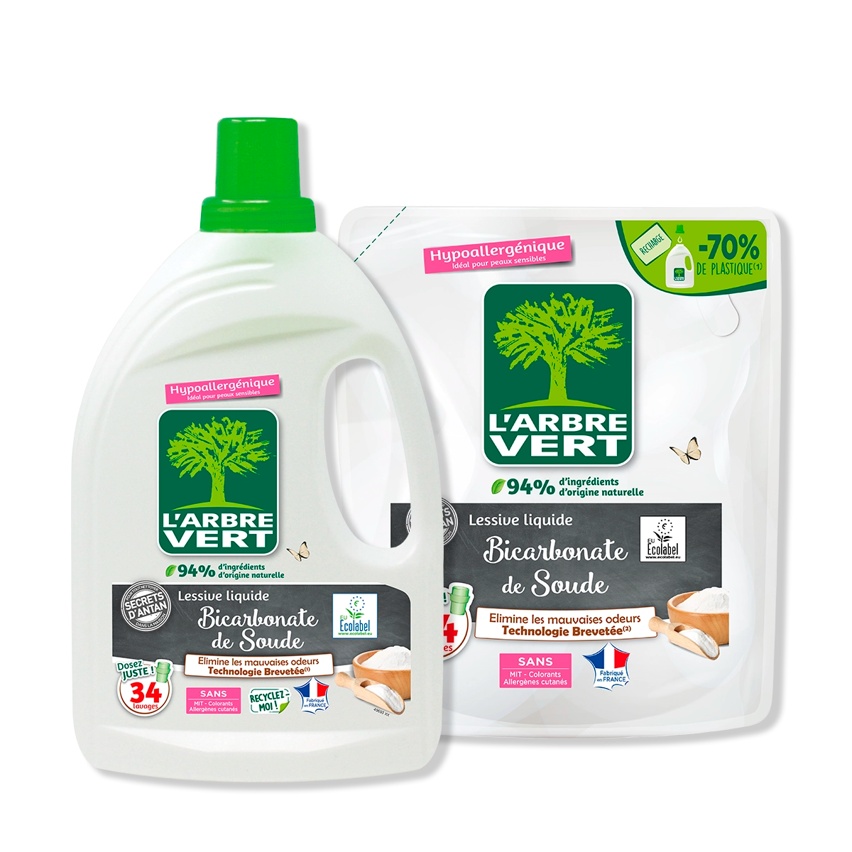 arbre-vert-pack-lessive-bicarbonate-lessive-liquide-2-x-1-53-l image 1