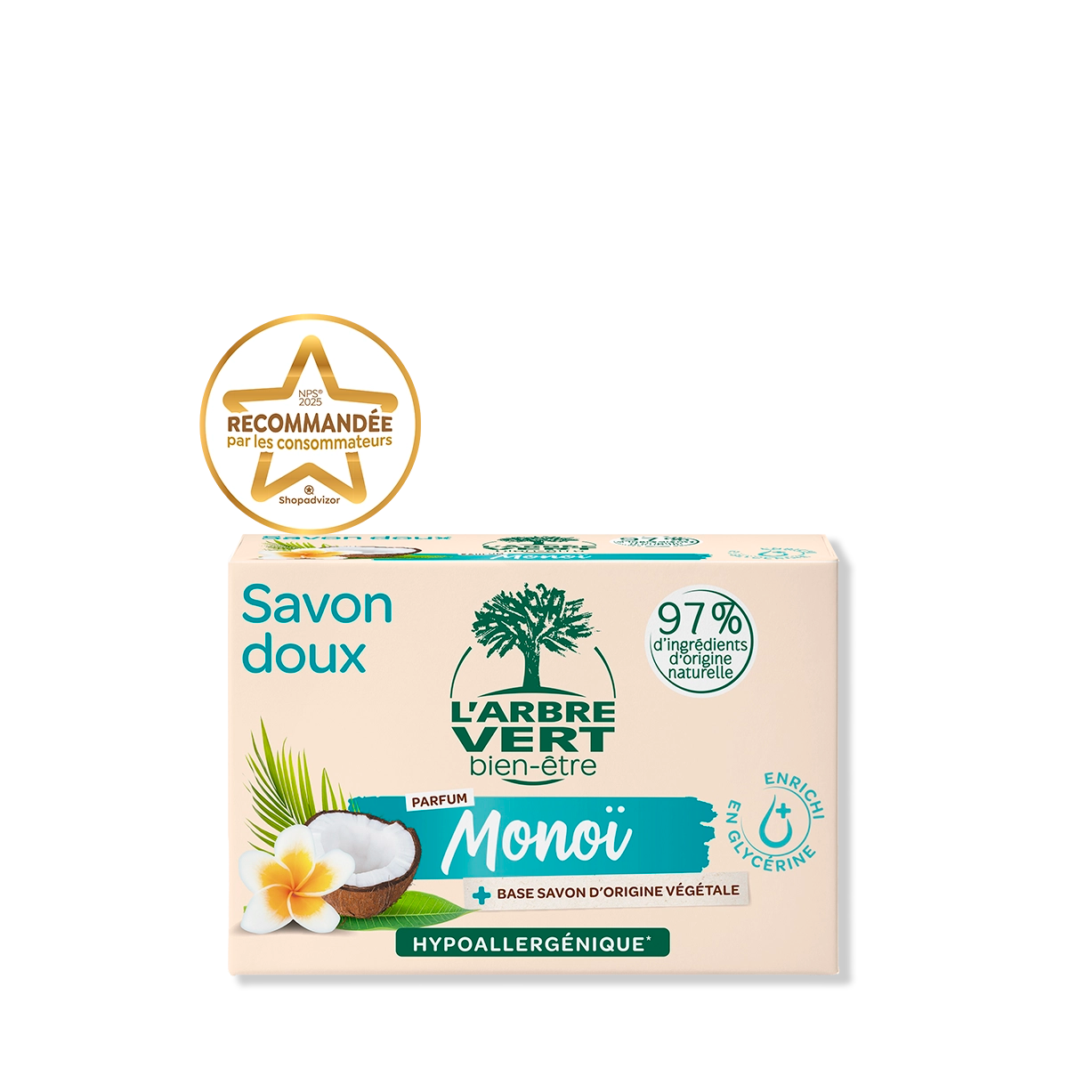 arbre-vert-savon-doux-mono-savon-solide-90-g-glyc-rine image 1